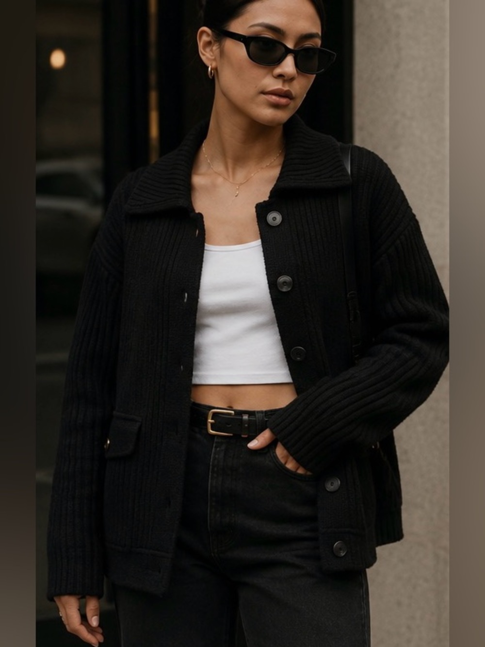 Merino Wool Fisherman Jacket Cardigan